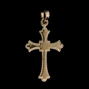 14K Rose Gold Estate Cross Pendant