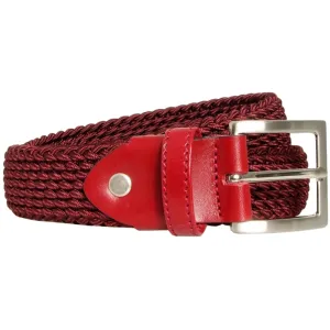 30 mm Leather-Trimmed Viscose Belt Bordeaux