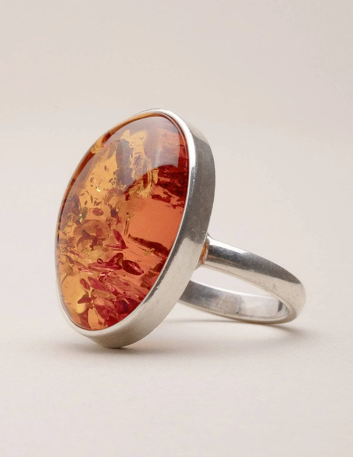 Amber Oval Ring - Adjustable