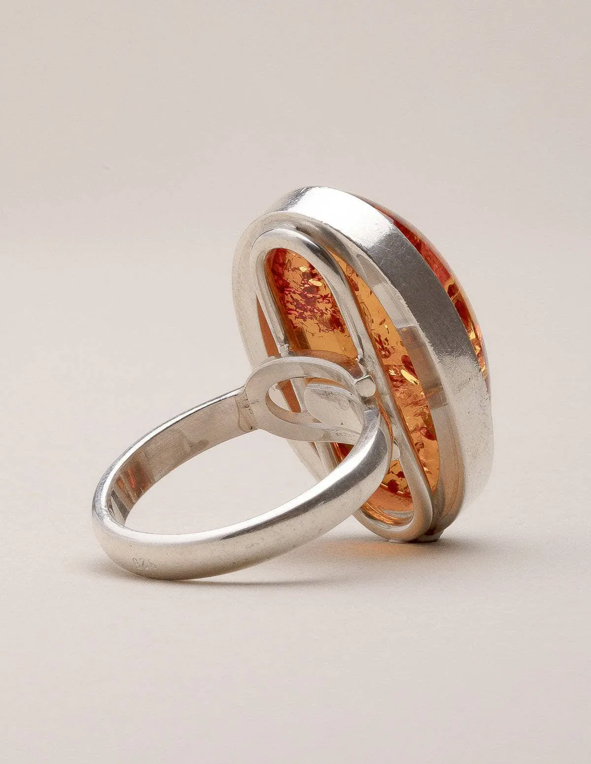 Amber Oval Ring - Adjustable