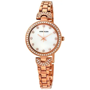 Anne Klein Mother of Pearl Crystal Dial Rose Gold-tone Ladies Watch AK/3464MPRG