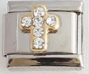 April Birthstone Cross 9mm Charm