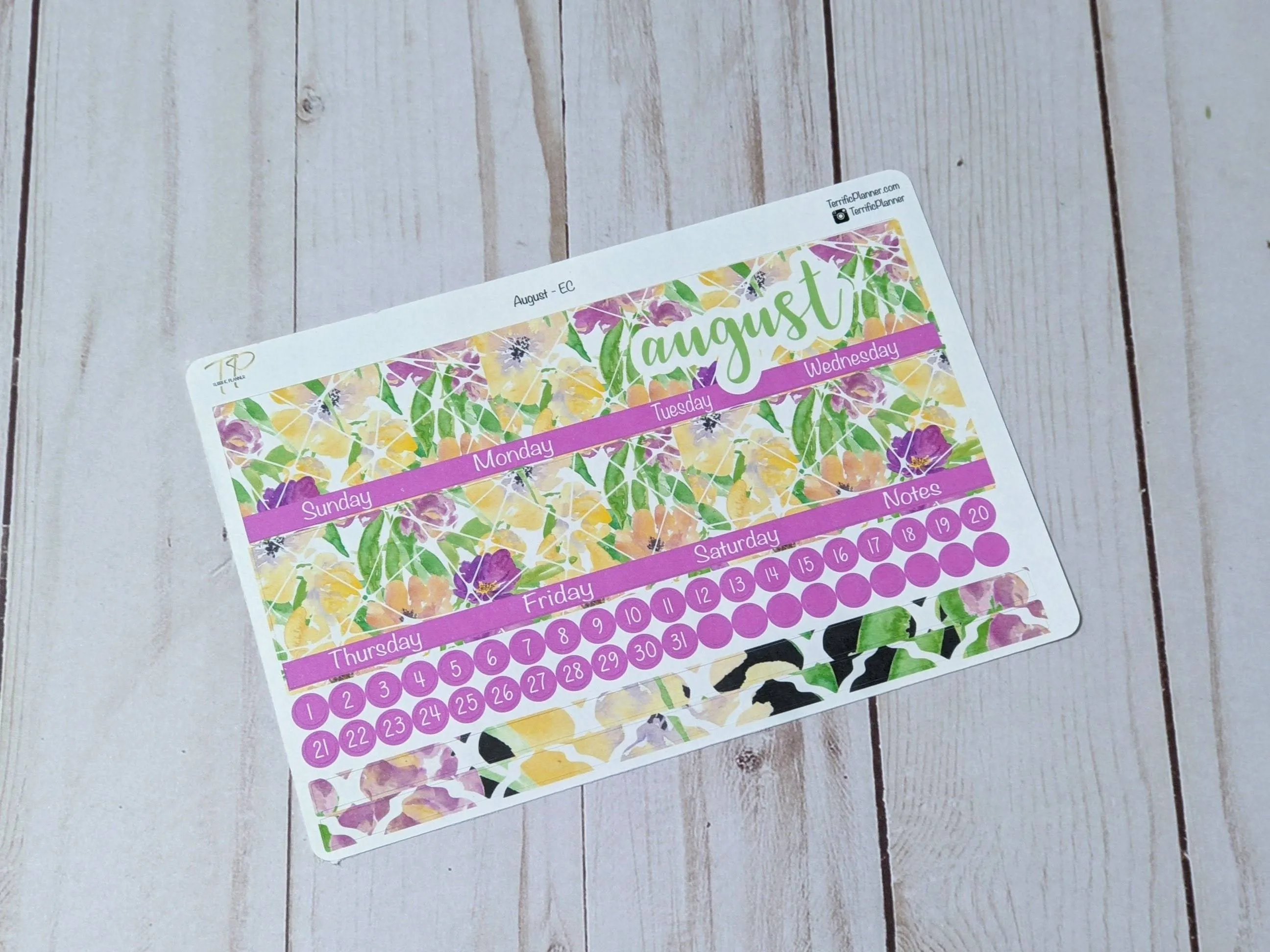 August Monthly Planner Sticker Kit