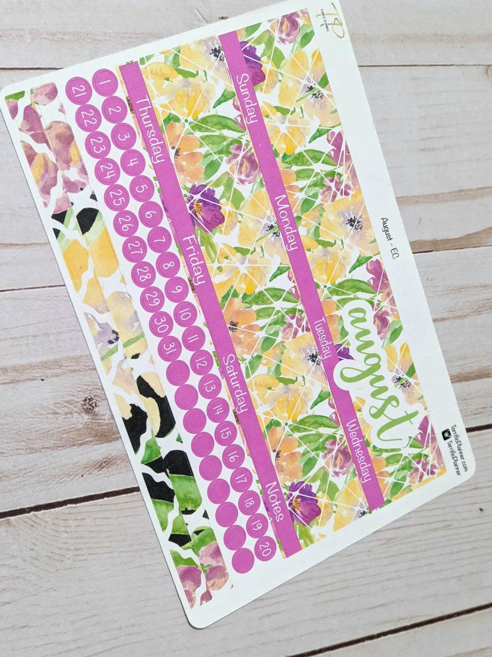 August Monthly Planner Sticker Kit