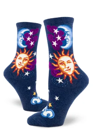 Celestial Sun & Moon Women's Socks