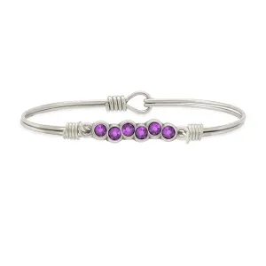 February Starlight Birthstone Bangle Bracelet