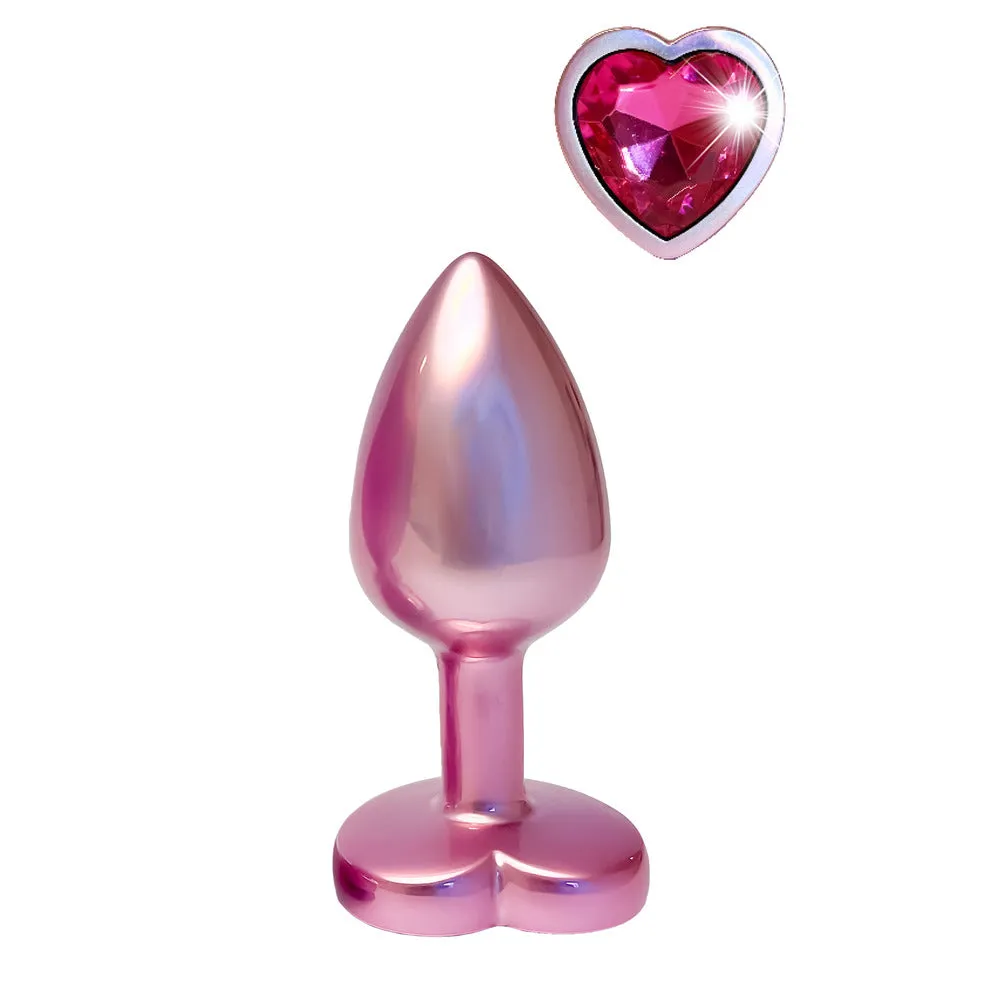 Gleaming Love Pearl Pink Metal Butt Plug Small