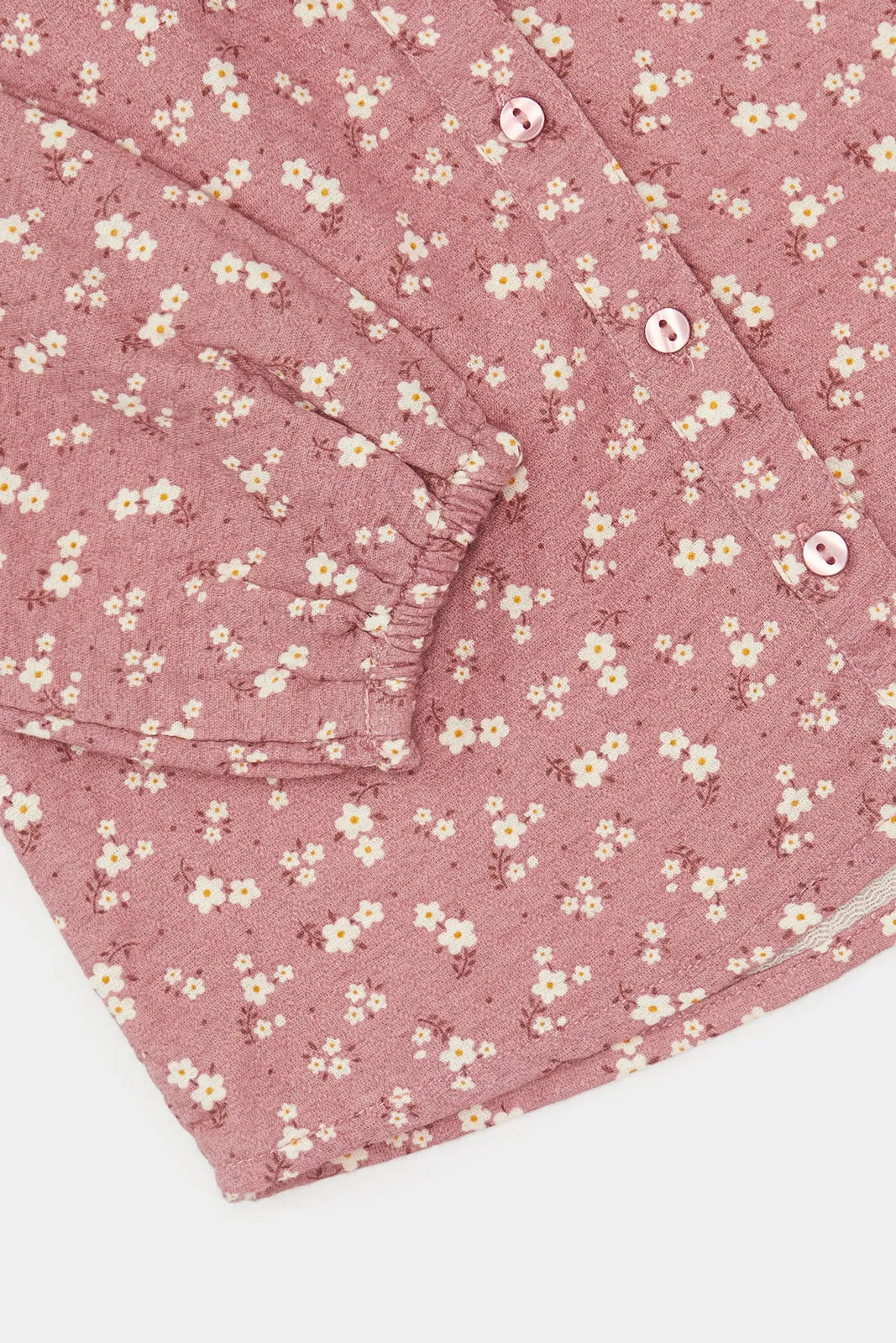 Infant Girls Pink Printed Casual Blouse