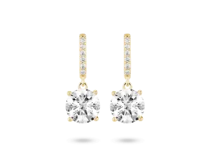 Lab-Grown Diamond 2ct. tw. Round Brilliant Solitaire Drop Earrings | White