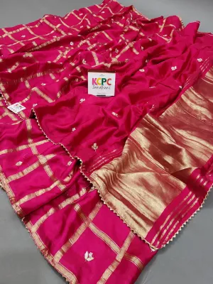 Latest Arrival Designer Gaji Silk Gotapatti Handwork Saree with blouse Rani