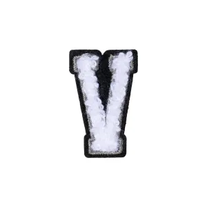 Letter V Patch - V Black/White