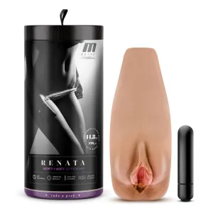 M Elite Renata Soft And Wet Self-Lubricating Masturbator Tan