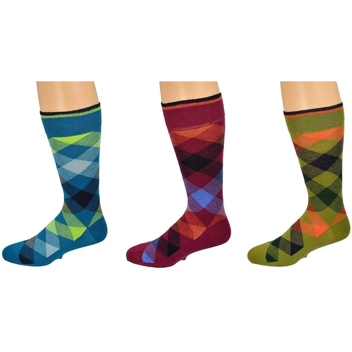 Men's Dressy Casual Socks in Cotton Blend Mid Calf Multi-Pair Packs