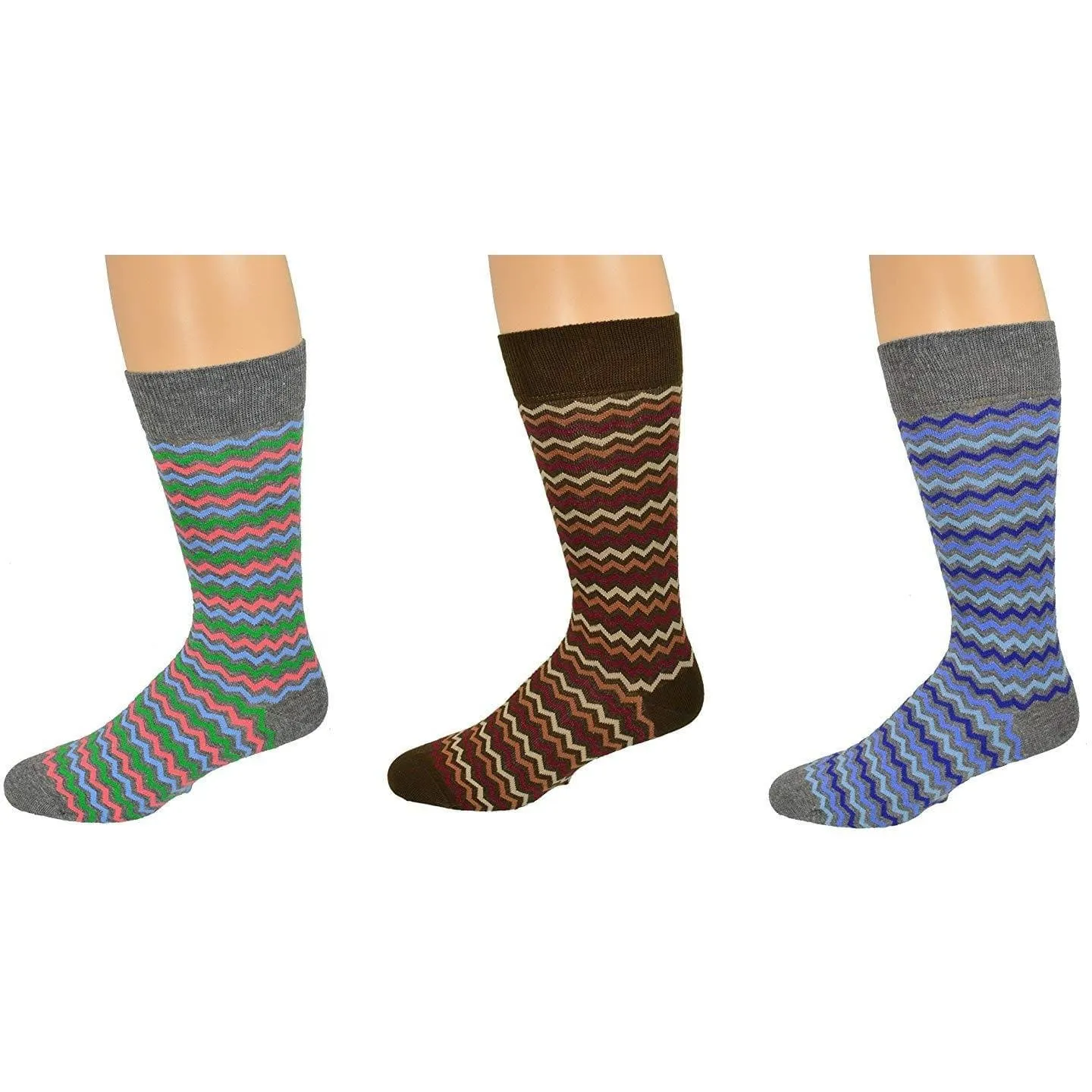 Men's Dressy Casual Socks in Cotton Blend Mid Calf Multi-Pair Packs