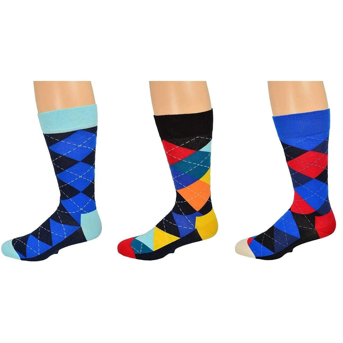 Men's Dressy Casual Socks in Cotton Blend Mid Calf Multi-Pair Packs