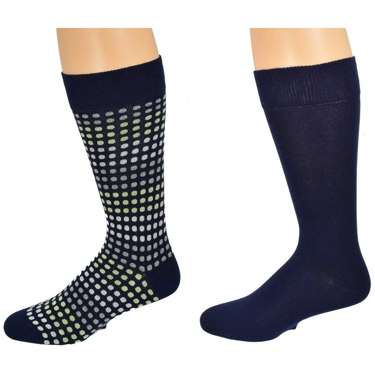 Men's Dressy Casual Socks in Cotton Blend Mid Calf Multi-Pair Packs