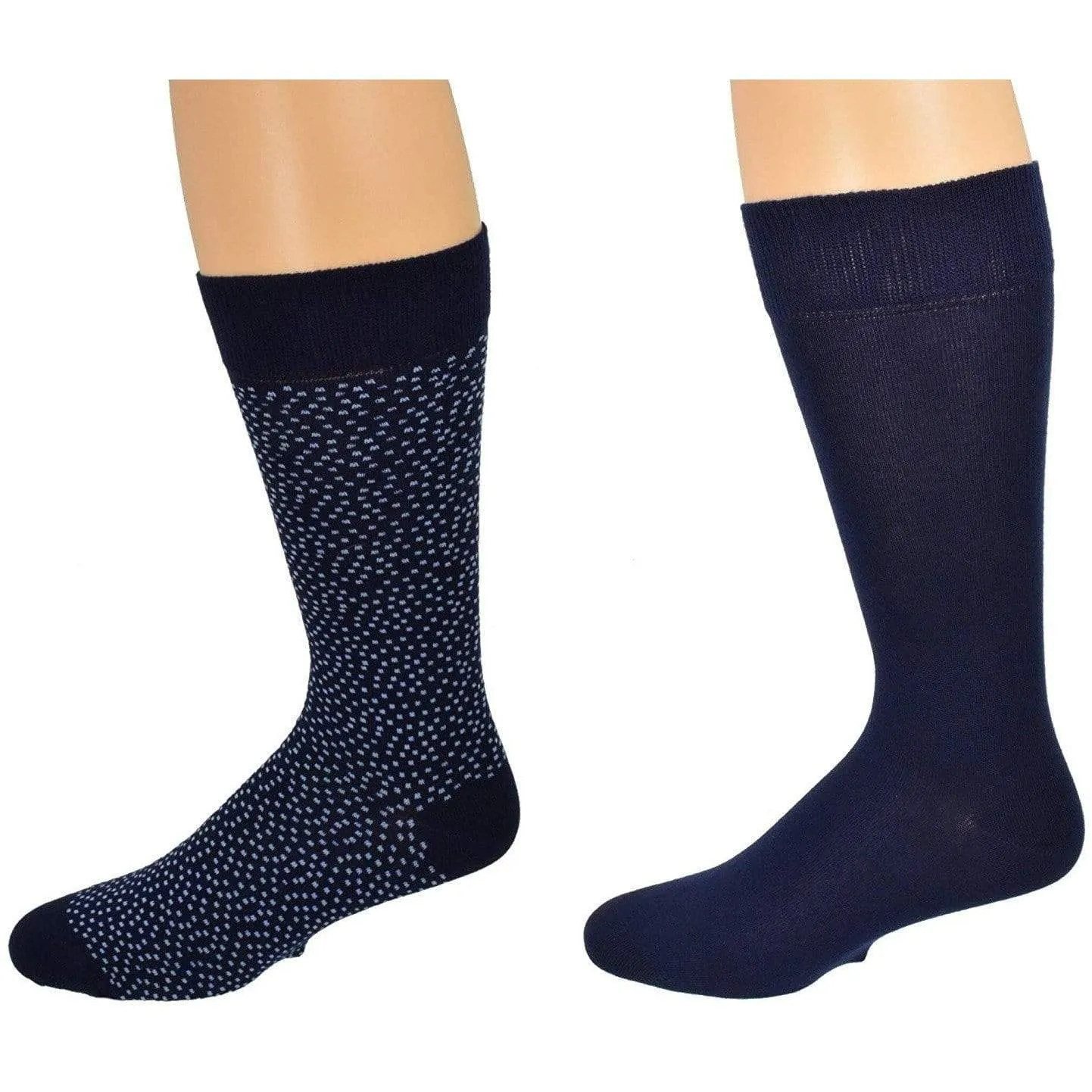 Men's Dressy Casual Socks in Cotton Blend Mid Calf Multi-Pair Packs