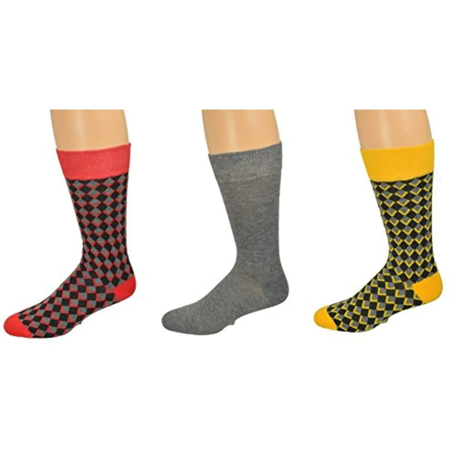 Men's Dressy Casual Socks in Cotton Blend Mid Calf Multi-Pair Packs