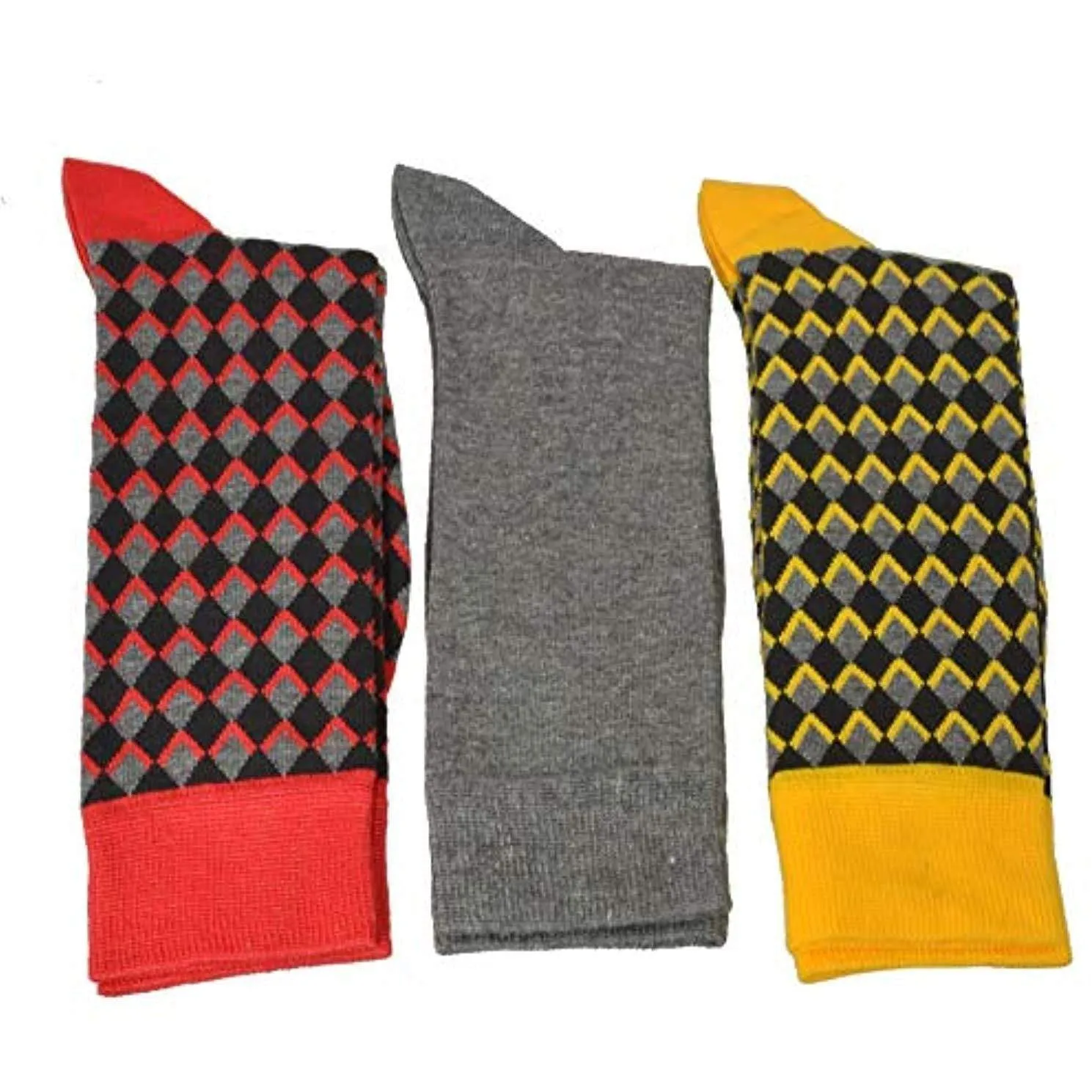 Men's Dressy Casual Socks in Cotton Blend Mid Calf Multi-Pair Packs