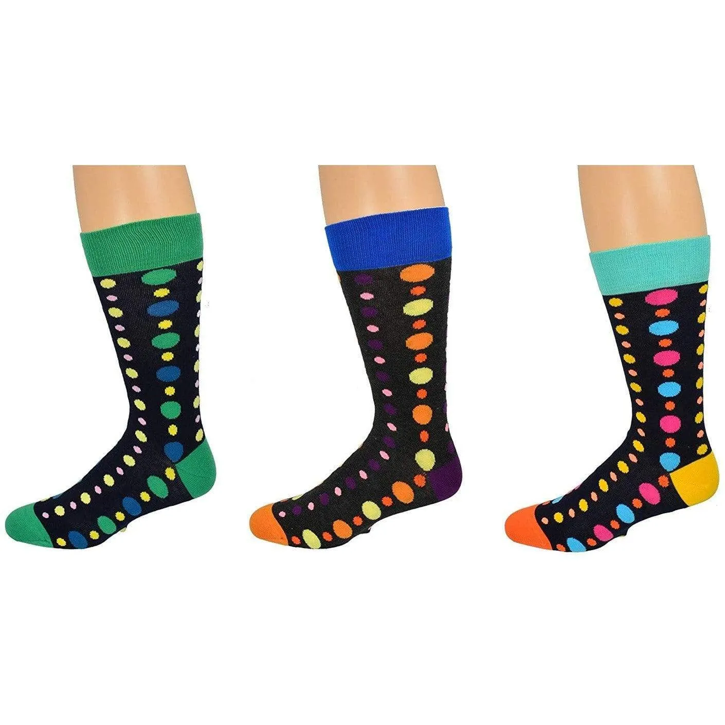 Men's Dressy Casual Socks in Cotton Blend Mid Calf Multi-Pair Packs