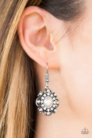 Open Door Jewelry - Blooming Romance - White Earrings - Paparazzi Accessories