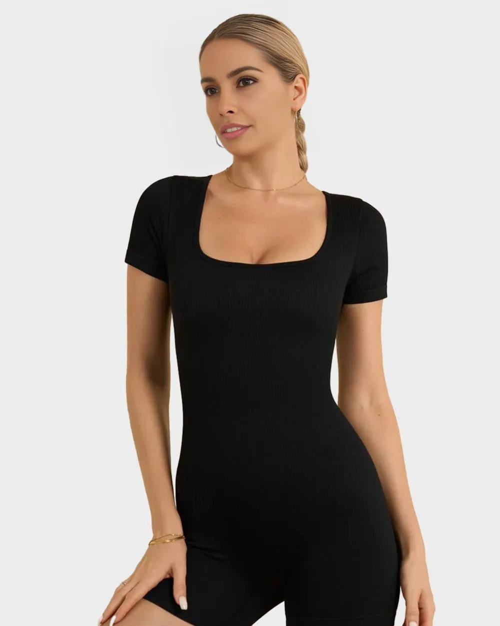 SheCurve® Basic Snatched T-Sleeve Romper